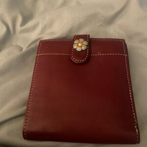 Brighton Red Leather Wallet with ID Window.